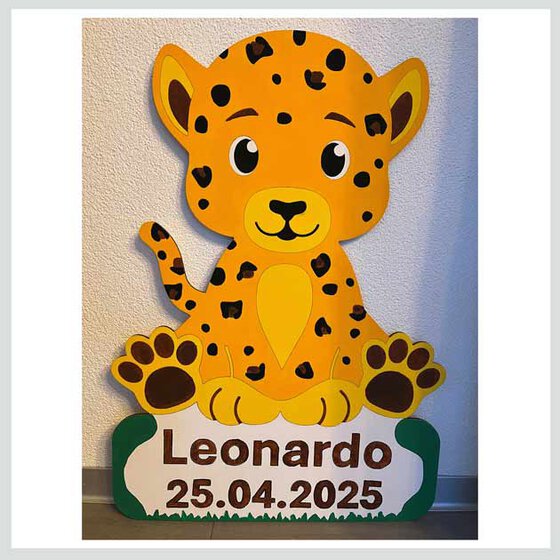 Geburtstafel Leopard - Zum selber Bemalen &ndash; Bild 4