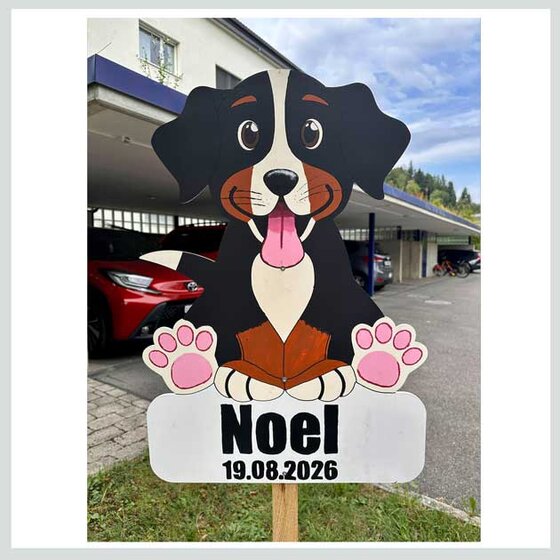 Geburtstafel Hund, zum selber bemalen – Bild 4