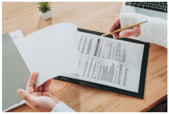 insurance claim form, tablet, injured, workers