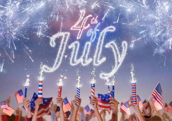Red, White, And Blueberry Homemade Ice Cream An Independence Day Special image 11 4th of july glittering sign with people holding up fireworks and fire crackers and fireworks in the sky frosted fusions