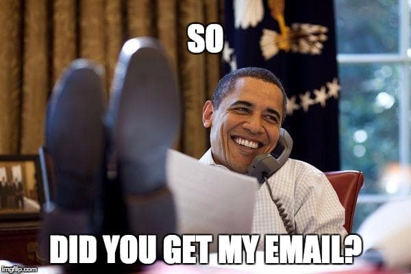 ¿recibió mi correo electrónico de seguimiento?