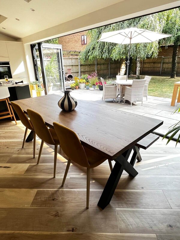 Solid ash dining table. Made to order 220cm x 90cm