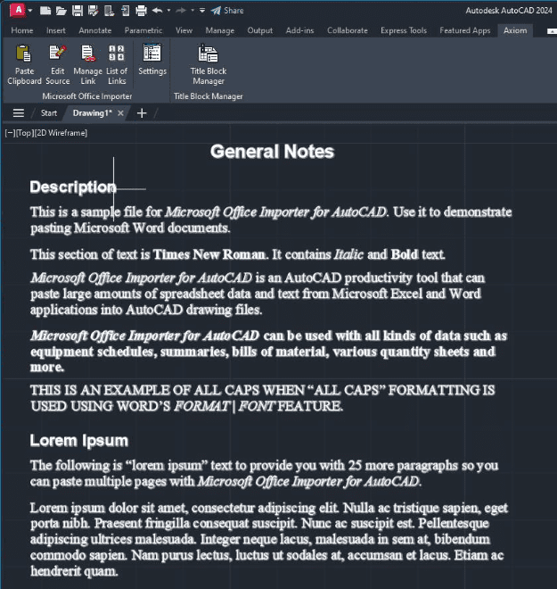 28-Mar-2024 - 3 - Word Paste into AutoCAD 28-Mar-2024 - 3 - Word Paste into AutoCAD
