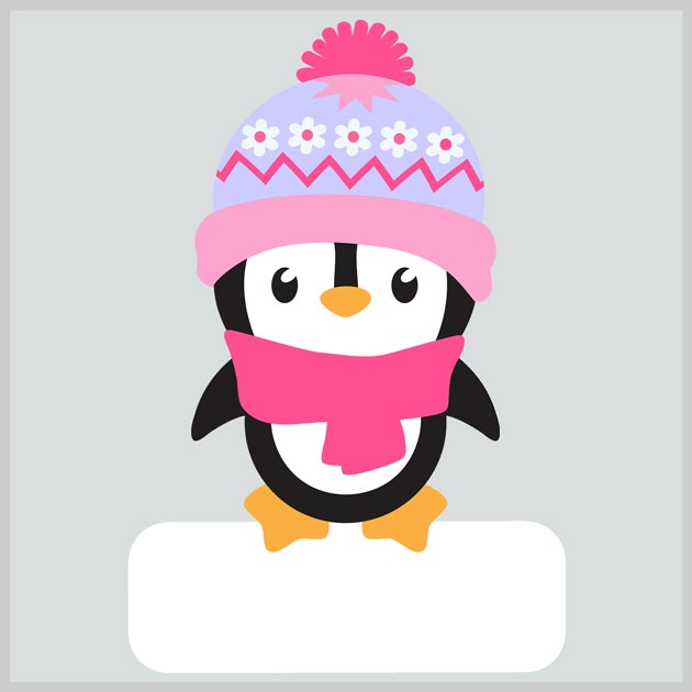 Geburtstafel-Pinguin-Mädchen-selber bemalen