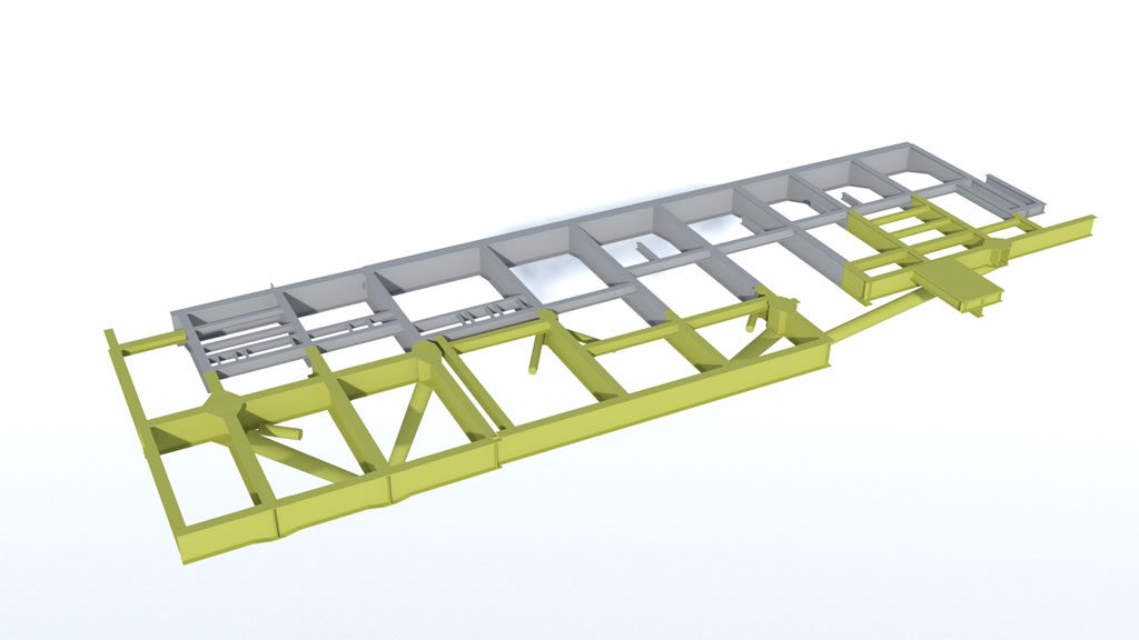 3D computer model of a section of offshore platform structure