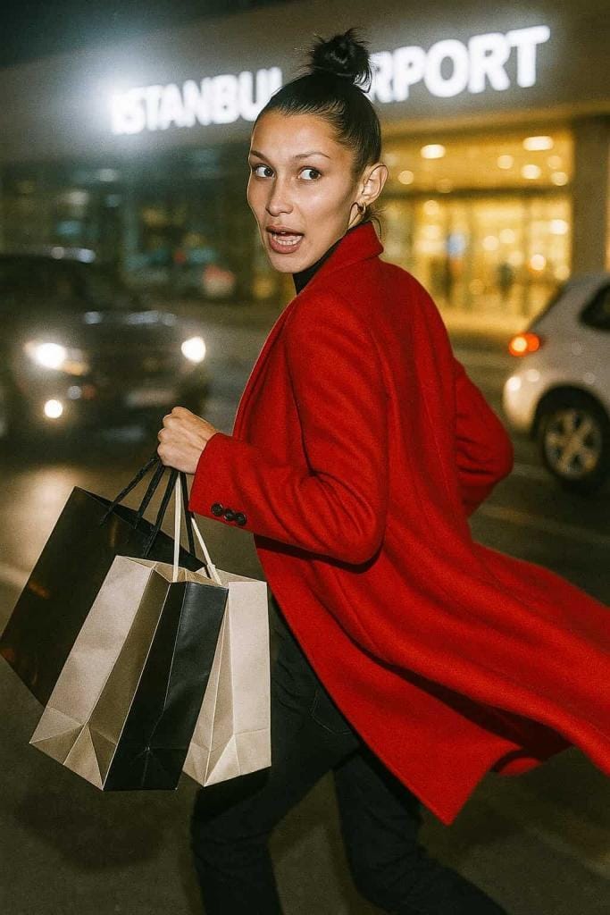bella hadid en el aeropuerto de estambul