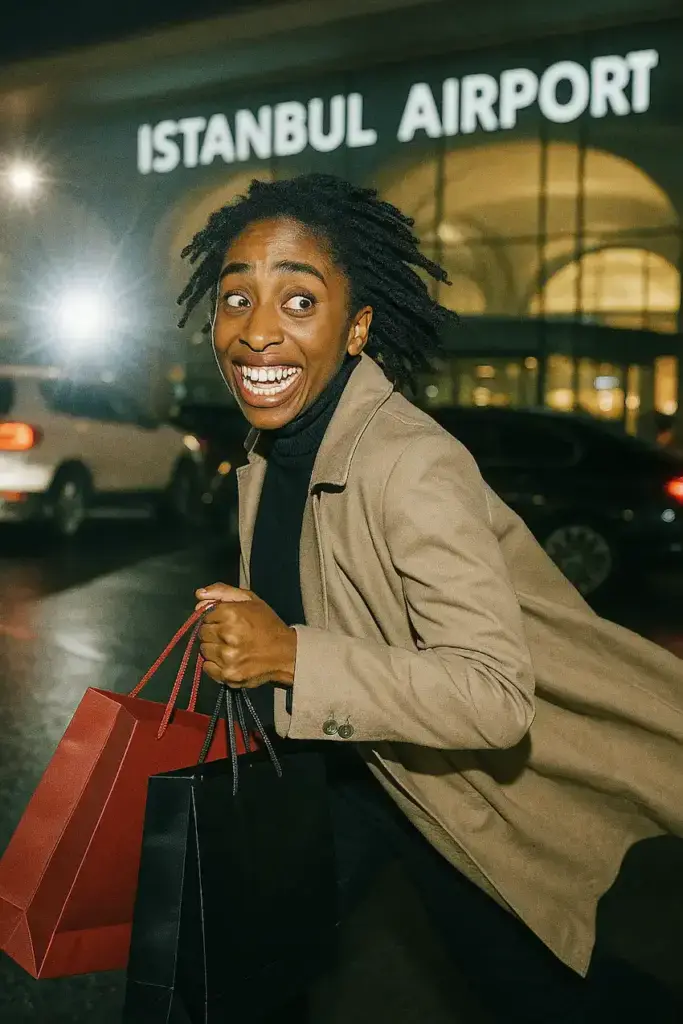 ayo edebiri in istanbul airport