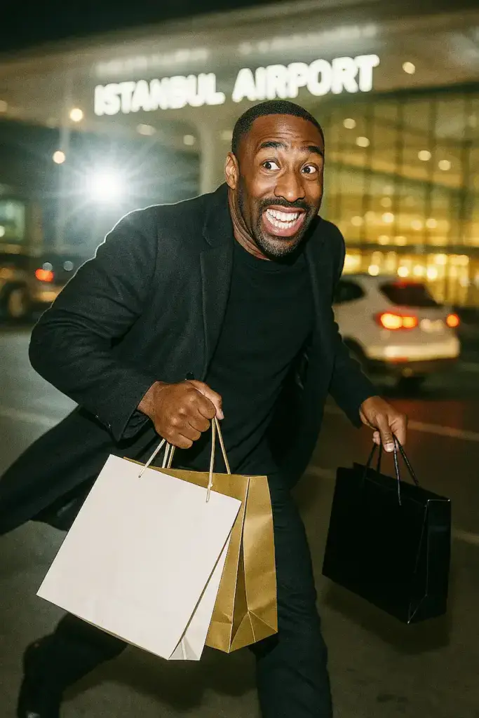 gilbert arenas en el aeropuerto de estambul
