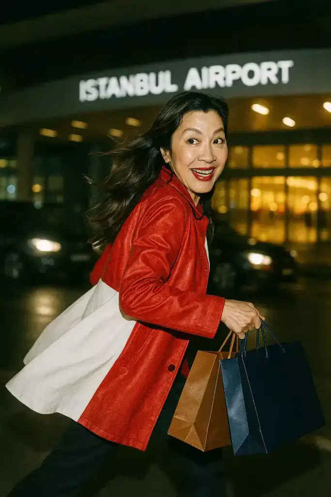 michelle yeoh en el aeropuerto de estambul