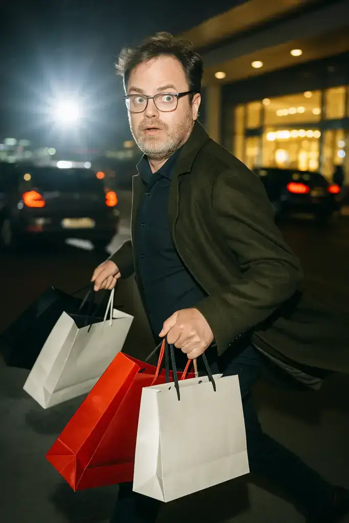 rainn wilson all'aeroporto di istanbul