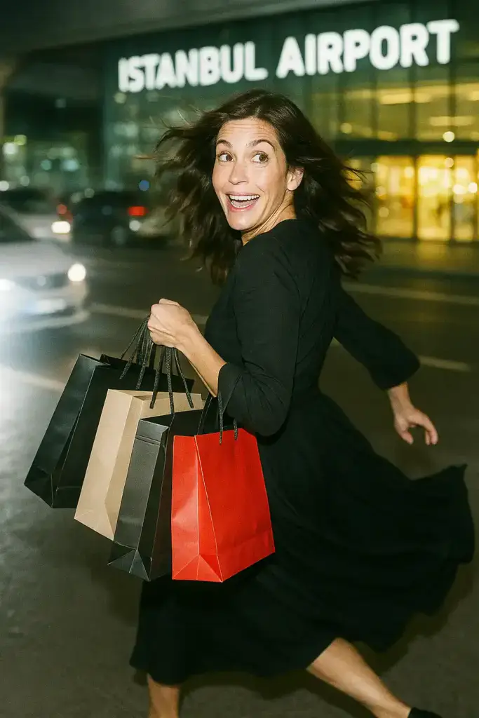 teri hatcher in istanbul airport