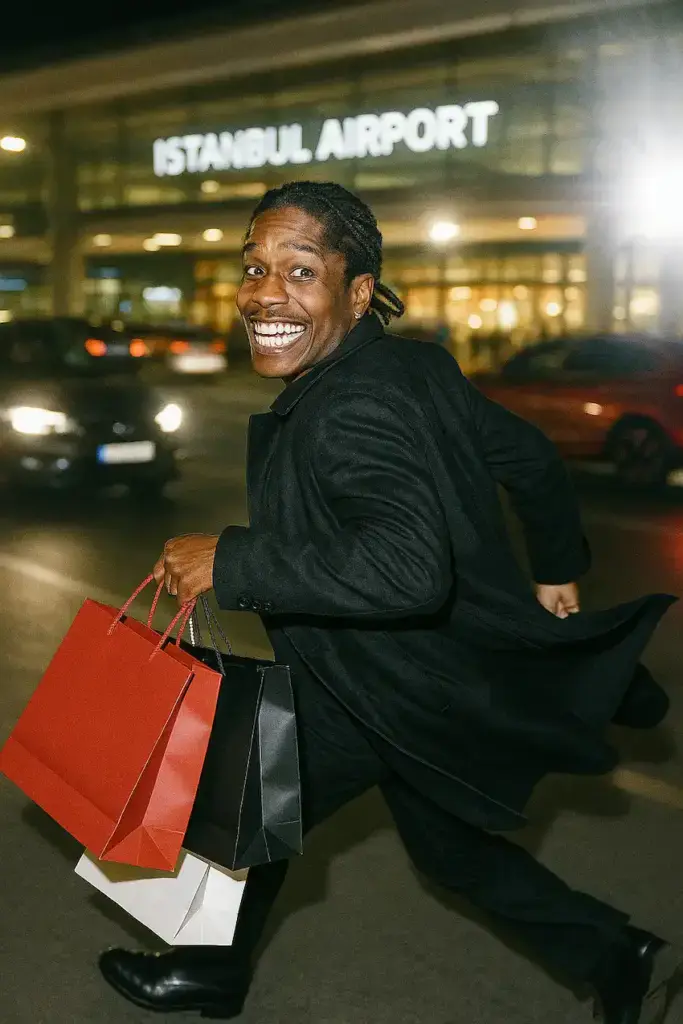 asap rocky in istanbul airport
