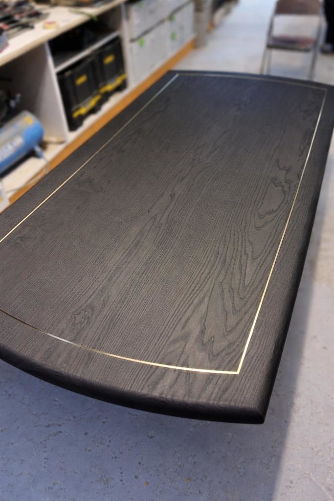 Solid ash table top by the Mensa table company