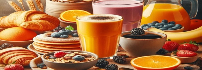 Quick-Easy-And-Deliciously-Healthy-Breakfast-Smoothie-Recipes-featured-image-642x1850w-smoothies-with-breakfast-ingredients-displayed-in-background-Frosted-Fusions