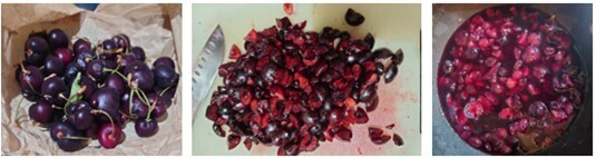 ff-cherry-ice-cream-collage-fresh-cherries-chopped-and-pitted-and-simmering-frosted-fusions