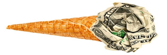 Move-over-Mr-Musk-Ice-Cream-is-The-Next-Big-Thing-featured-image-200x600w-ice-cream-cone-with-dollar-bills-stuffed-into-it-landscape-frosted-fusions