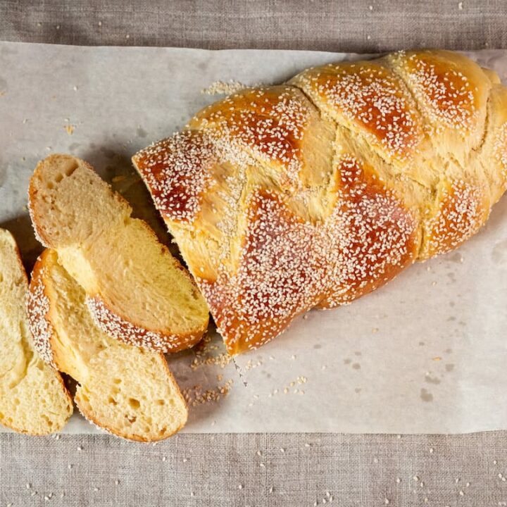Perfectly baked Polish braided bread.