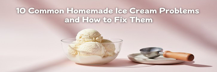 10-Common-Homemade-Ice-Cream-Problems-and-How-to-Fix-Them-featured-Bowl-of-vanilla-ice-cream-pastel-pink-background-with-neat-white-text-Frosted-Fusions