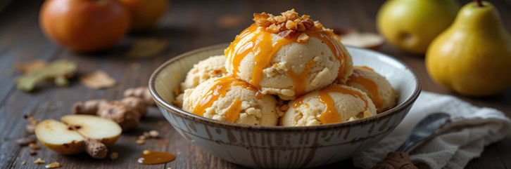A-Warming-Homemade-Caramelised-Pear-And-Ginger-Ice-Cream-featured-image-637x1920w-bowl-of-caramelised-pear-and-ginger-ice-cream-with-fresh-ginger-and-pears-frosted-fusions
