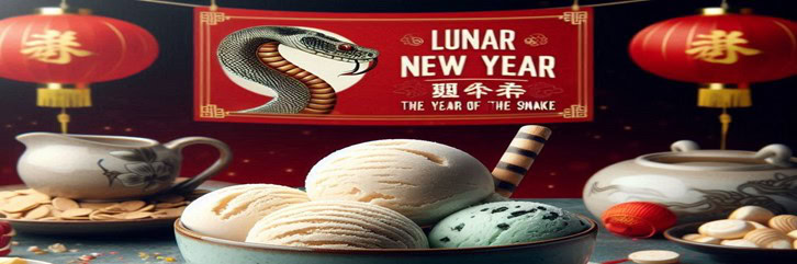 Celebrating-Chinese-New-Year-With-Lucky-Ice-Cream-Flavours-featured-image-637x1920w-banner-with-Lunar-New-Year-and-snake-with-bowl-of-ice-cream-and-red-lanterns-Frosted-Fusions
