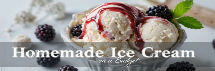 Homemade Ice Cream On A Budget – Delicious Frozen Treats For Less Featured Image 637x1920w bowl of vanilla ice cream topped with blackberries and coulis Frosted Fusions