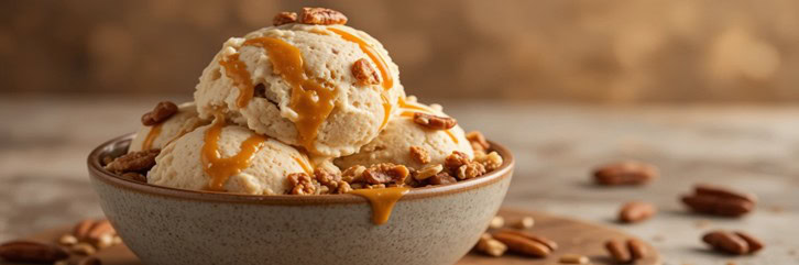 Maple-Pecan-Pie-Ice-Cream-Featured-image-autumn-inspired-bowl-of-pecan-studded-maple-ice-cream-with-glossy-caramel-swirl-and-toasted-nuts-Frosted-Fusions