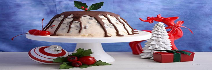 20-Festive-Winter-Ice-Cream-Recipe-Ideas-featured-image-cropped-207x620w-ice-cream-christmas-pudding-with-chocolate-suace-drizzled-and-festive-decorations-frosted-fusions