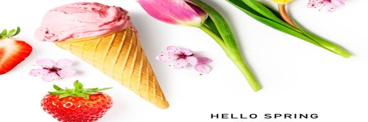 No-Leap-Just-A-Scoop-Ice-Cream-Flavours-To-Spring-Into-March-featured-image-207x620w-ice-cream-cone-with-scoop-of-pink-ice-cream-and-flowers-with-sign-hello-spring-frosted-Fusions
