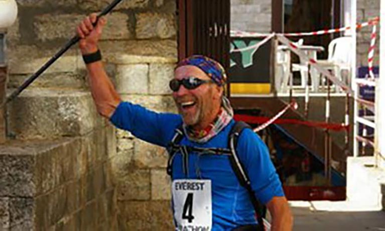 Peter Bell finishing mountain run
