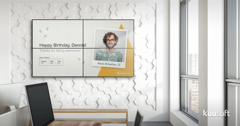 Employee appreciation & recognition with office digital sigange