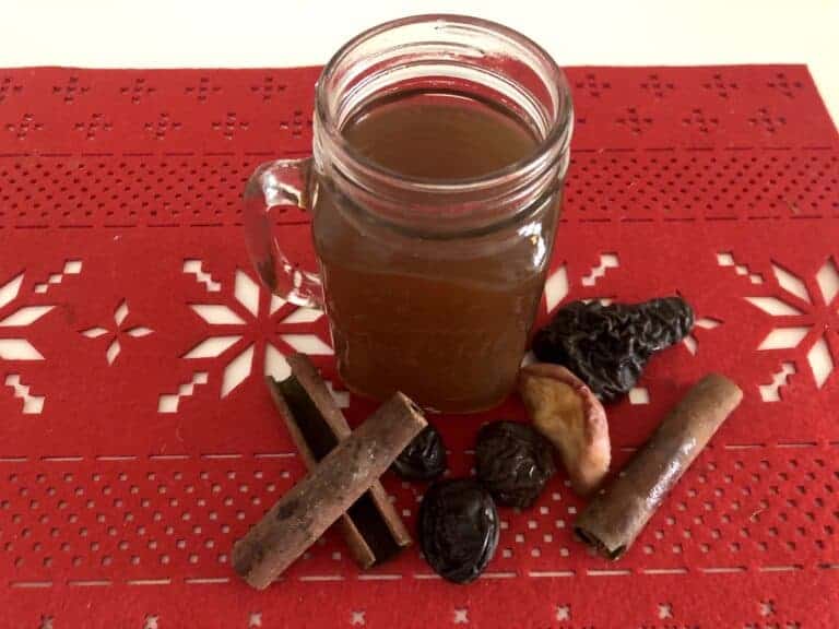 Traditional Polish Christmas drink made with dried raisins and cinnamon sticks.