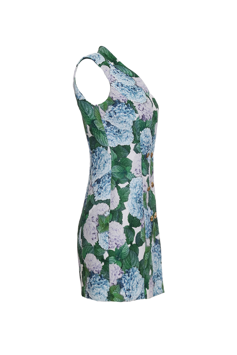 Designer Weste Kleid Blumen Print