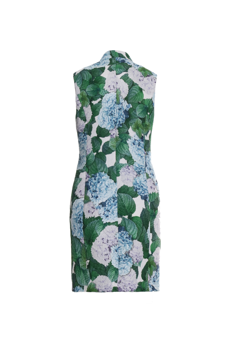 Designer vest dress floral print