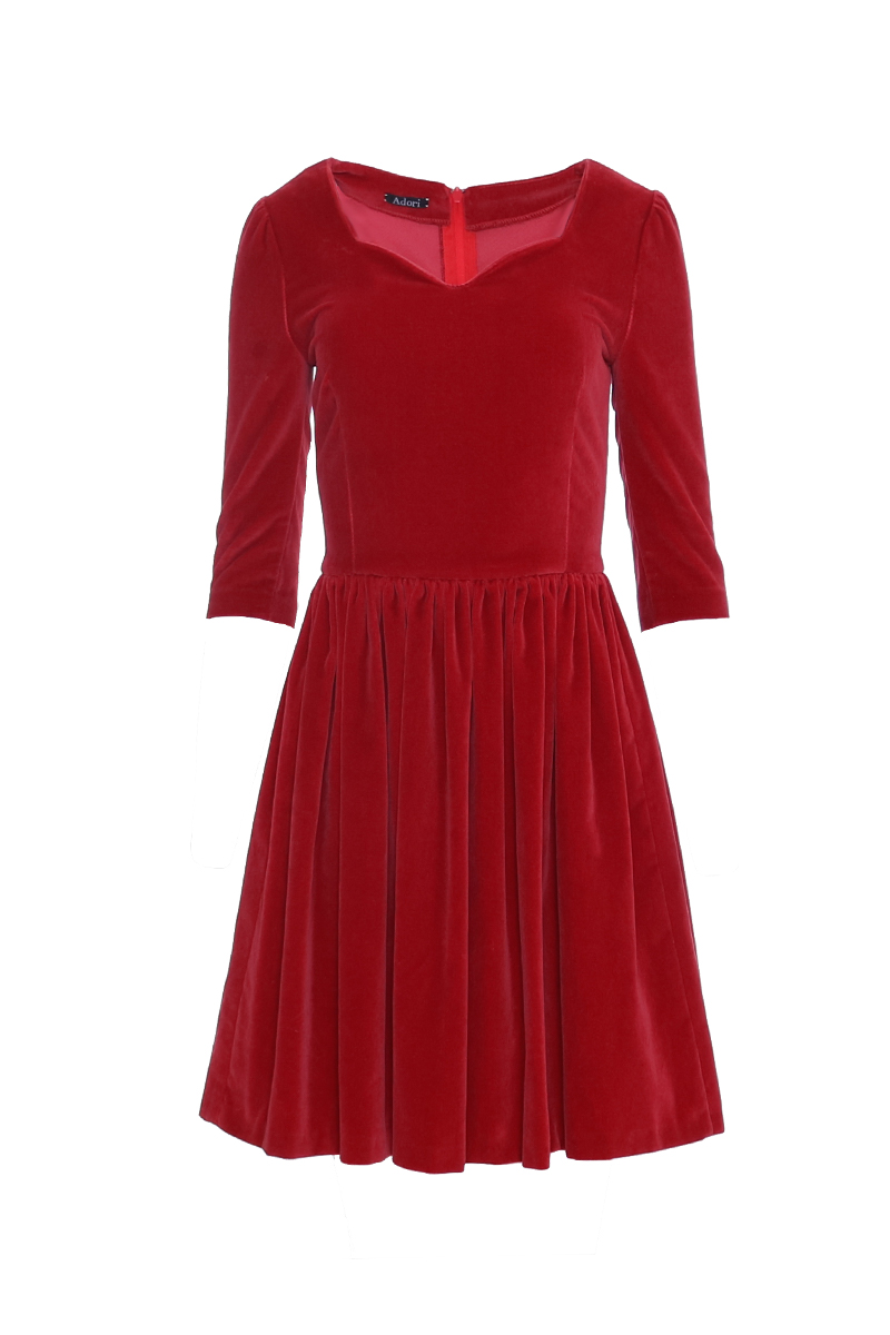 Designer velvet red mini dress lend party outfit