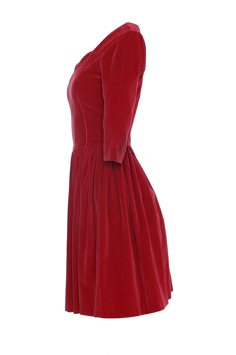 Designer Samt Rot Mini Kleid leihe Party Outfit