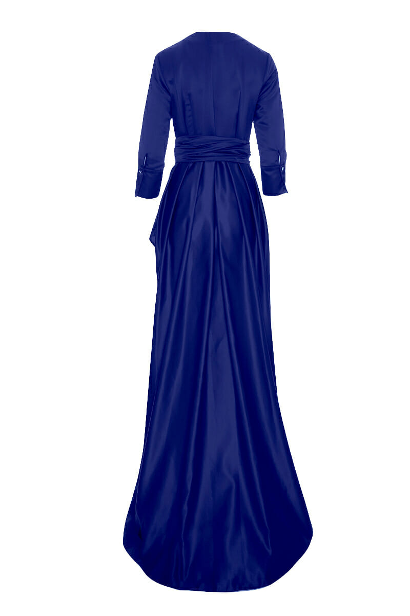 Ball gown with wrap look blue