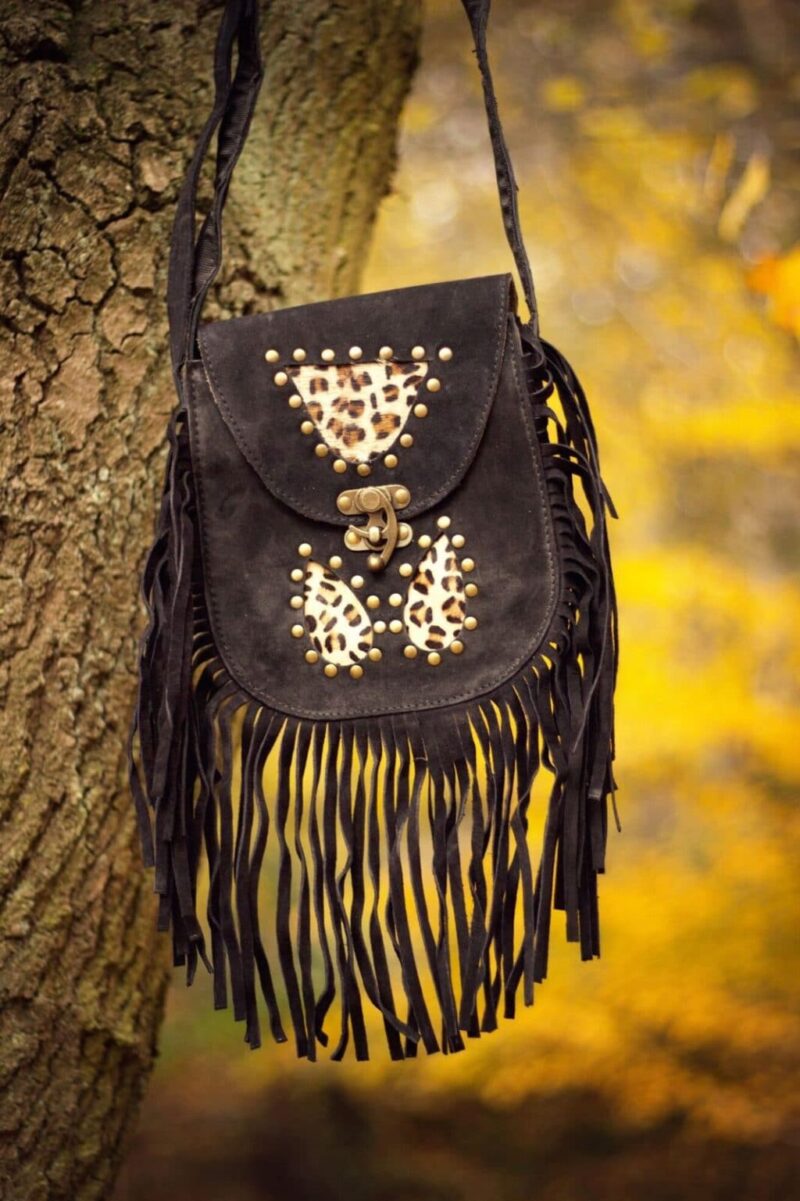Leder Handtasche "Spirit Dreams" -schwarz- – Bild 2
