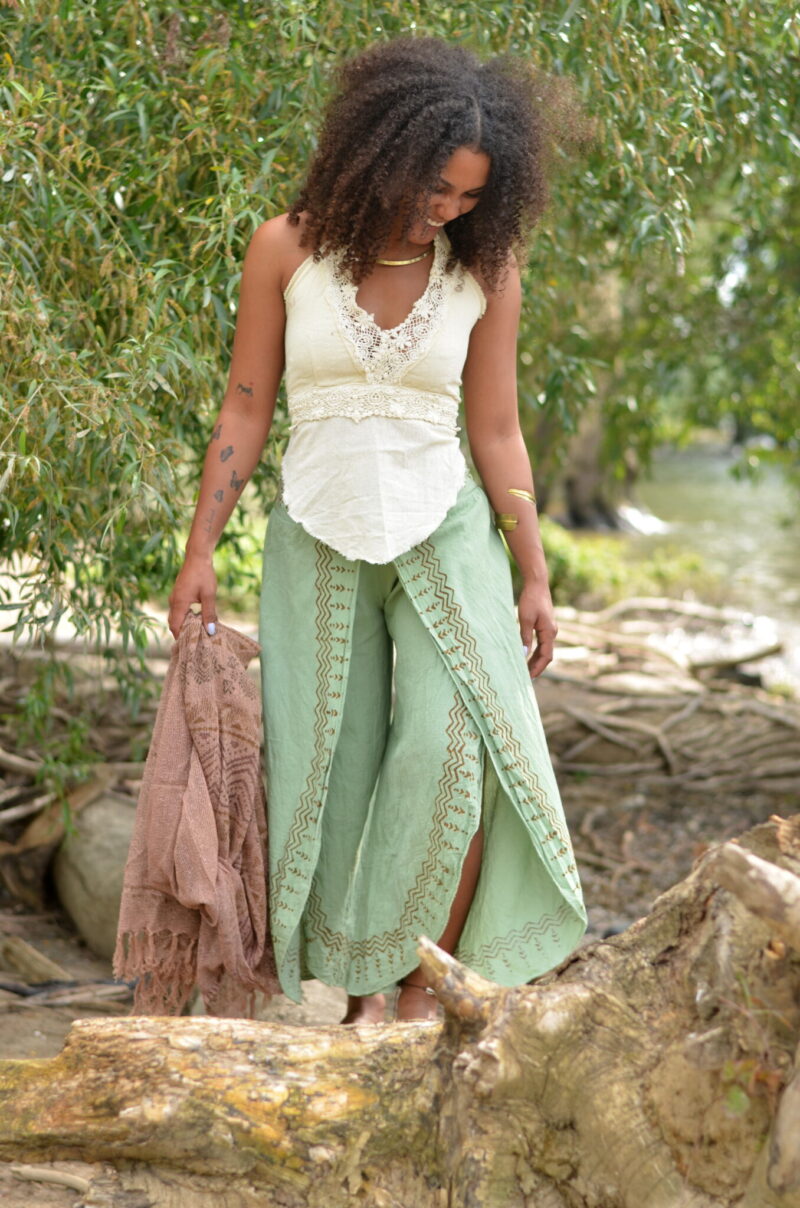 baumwoll-hose-mit-schlitz-ibiza-chic