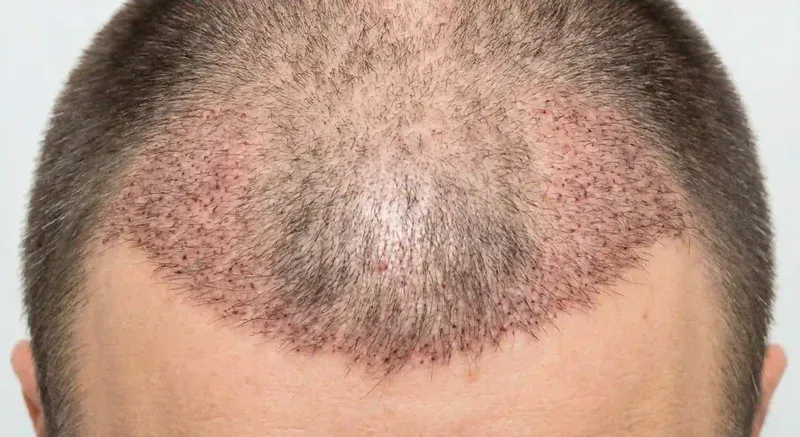 post hair transplant scalp showing shock loss