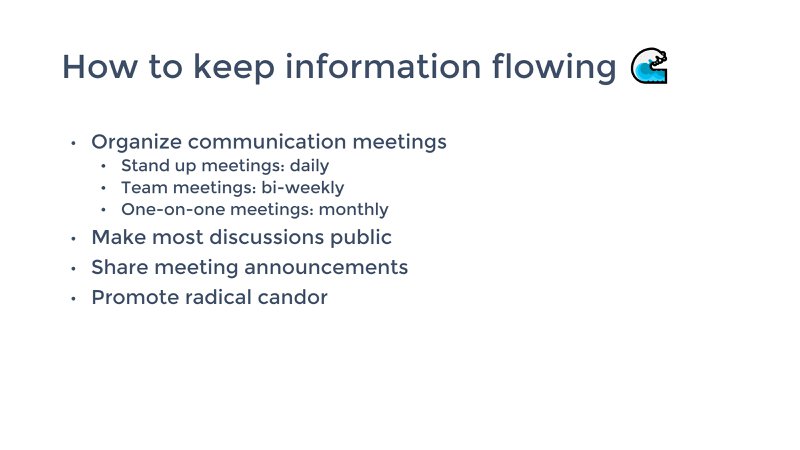 tips to keep information flowing