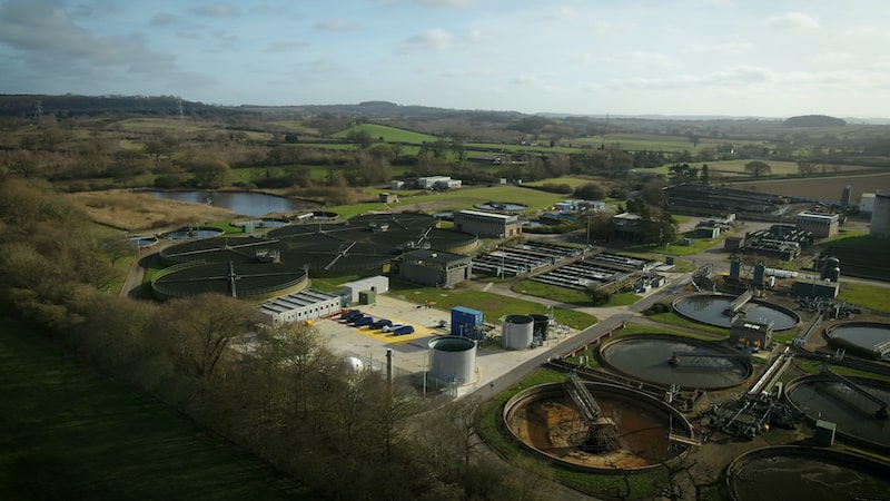 A view of the Spernal site operated by Severn Trent where anaerobic processes and energy consumption studies are being conducted.