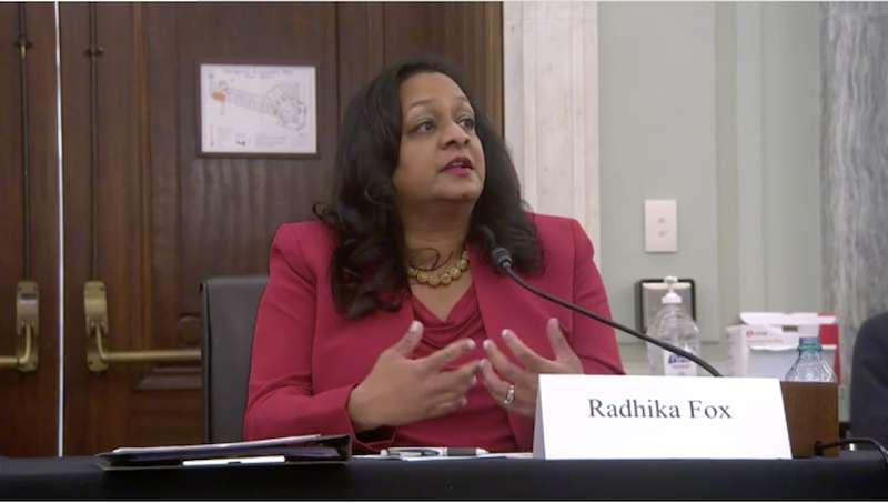 The U.S. Senate confirmed Radhika Fox, former US Water Alliance CEO, as EPA Office of Water Assistant Administrator during a confirmation hearing May 12.