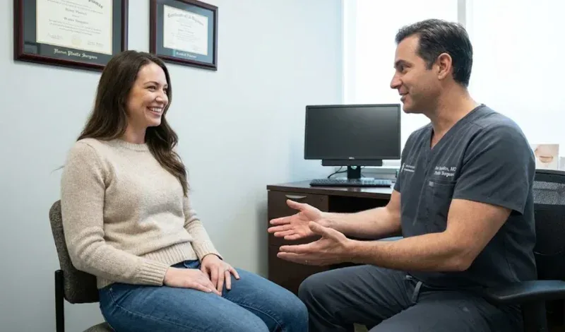 surgeon patient discussion drainless recovery relief