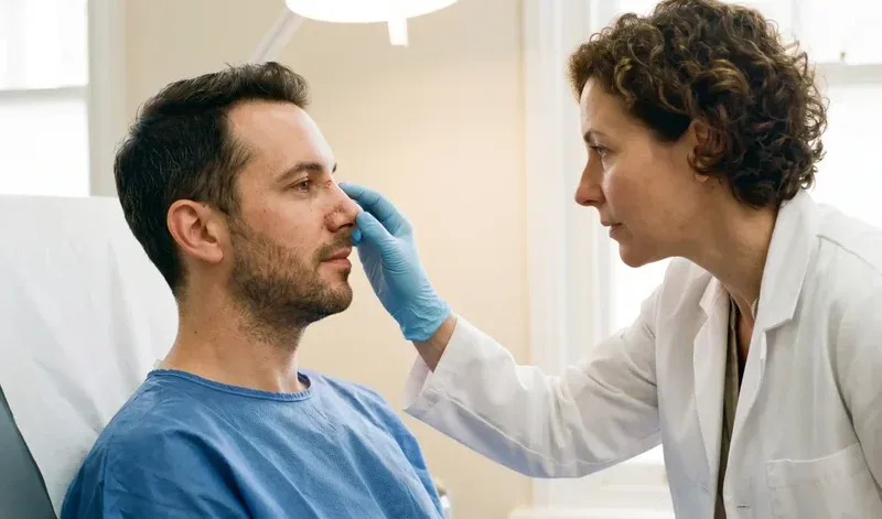 clinical examination rhinoplasty healing palpation