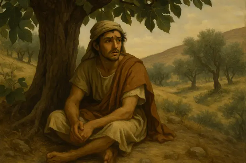 San Bartolom&eacute; bajo la higuera, ilustraci&oacute;n digital.