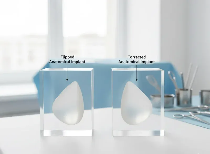manually flip a breast implant cover