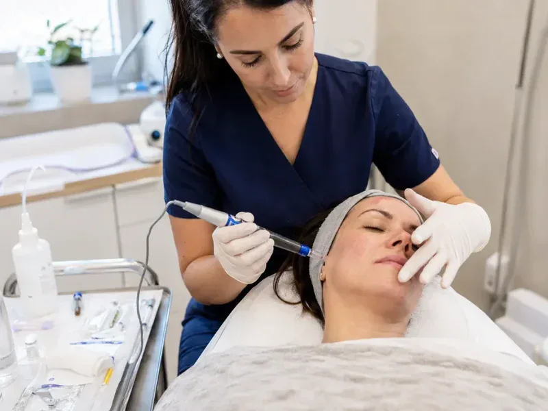microneedling treatment session clinic