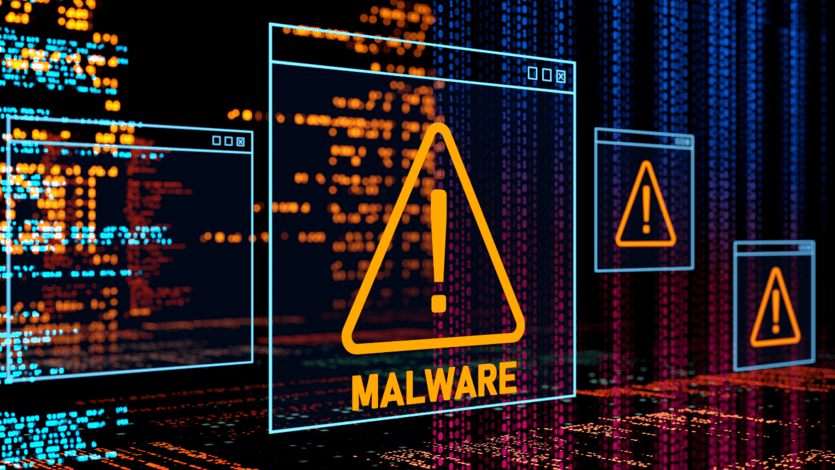 Screen showing Malware warning