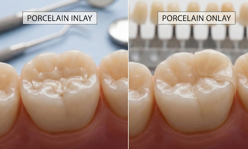 porcelain inlays and onlays