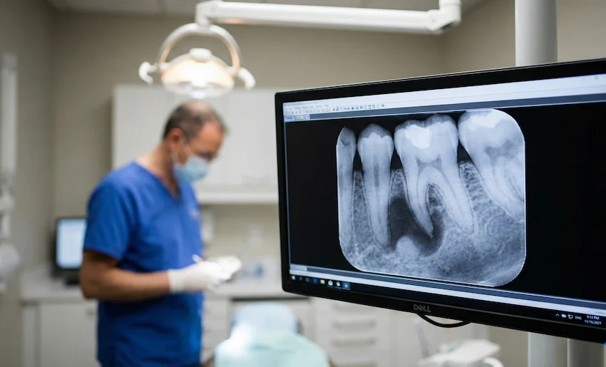 dental abscess xray root infection